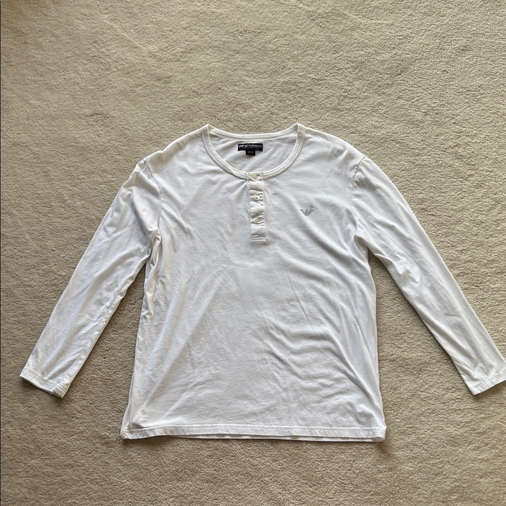 Men’s Emporio Armani Underwear 3 button 100% cotton long sleeve Henley Size L